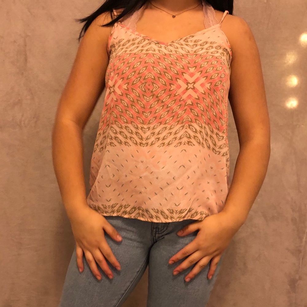 pink tribal print tank